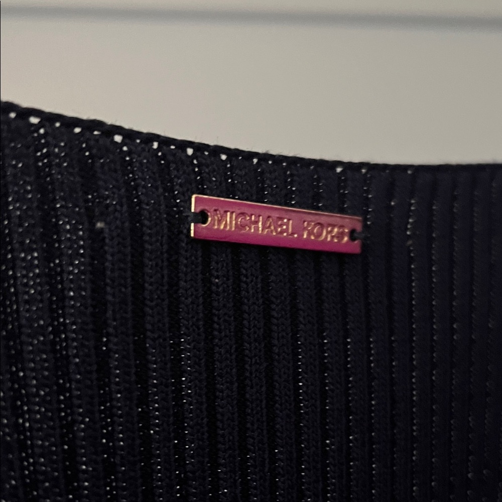 Michael Kors Dark Blue ribbed long Cardigan - Picture 10 of 10